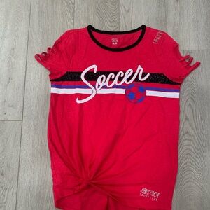 Justice Red Soccer Graphic Tee
